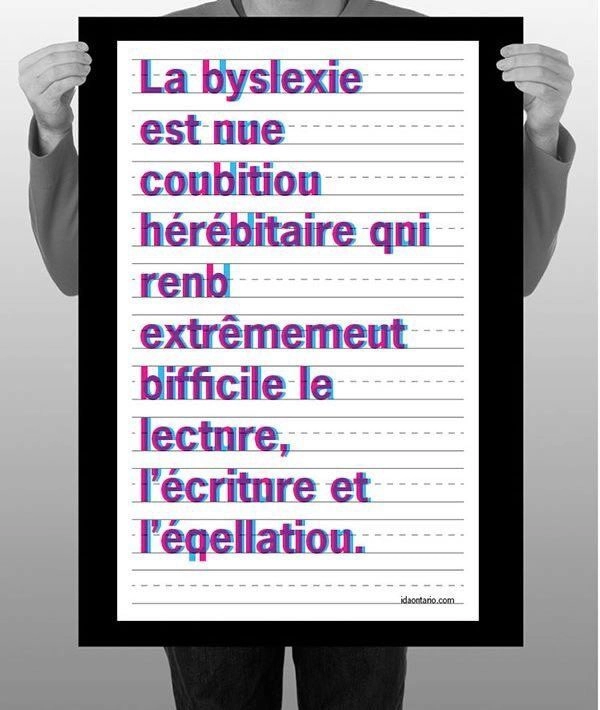 Campagne de sensibilisation de la vision d'un dyslexique - International Dyslexia Association Ontario