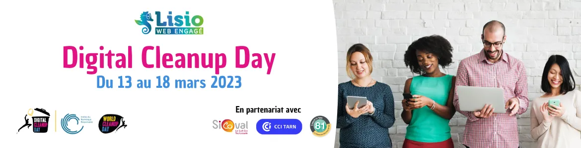 Bandeau : Digital CleanUp Day 2023 : 3 ateliers LISIO